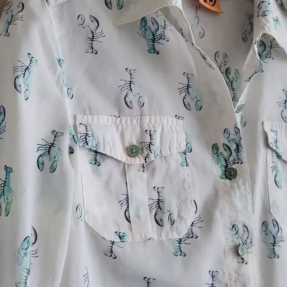 TORY BURCH Brigitte Lobster Voile Blouse Vintage